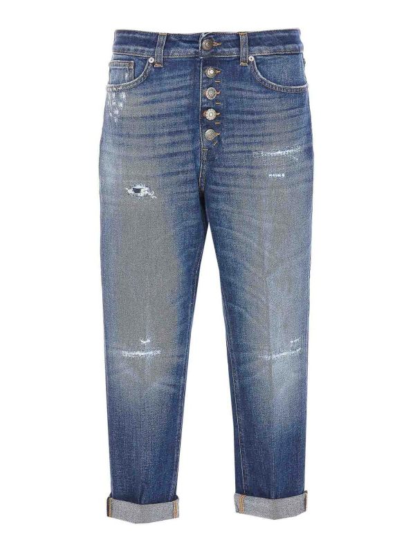 Dondup Jean Bootcut - Foncé Délavé
