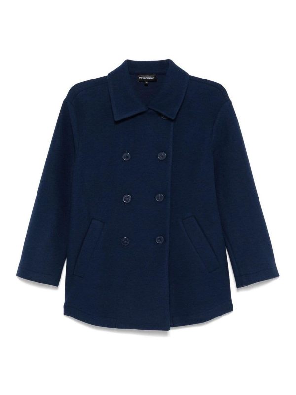 Emporio Armani Manteau Court - Bleu