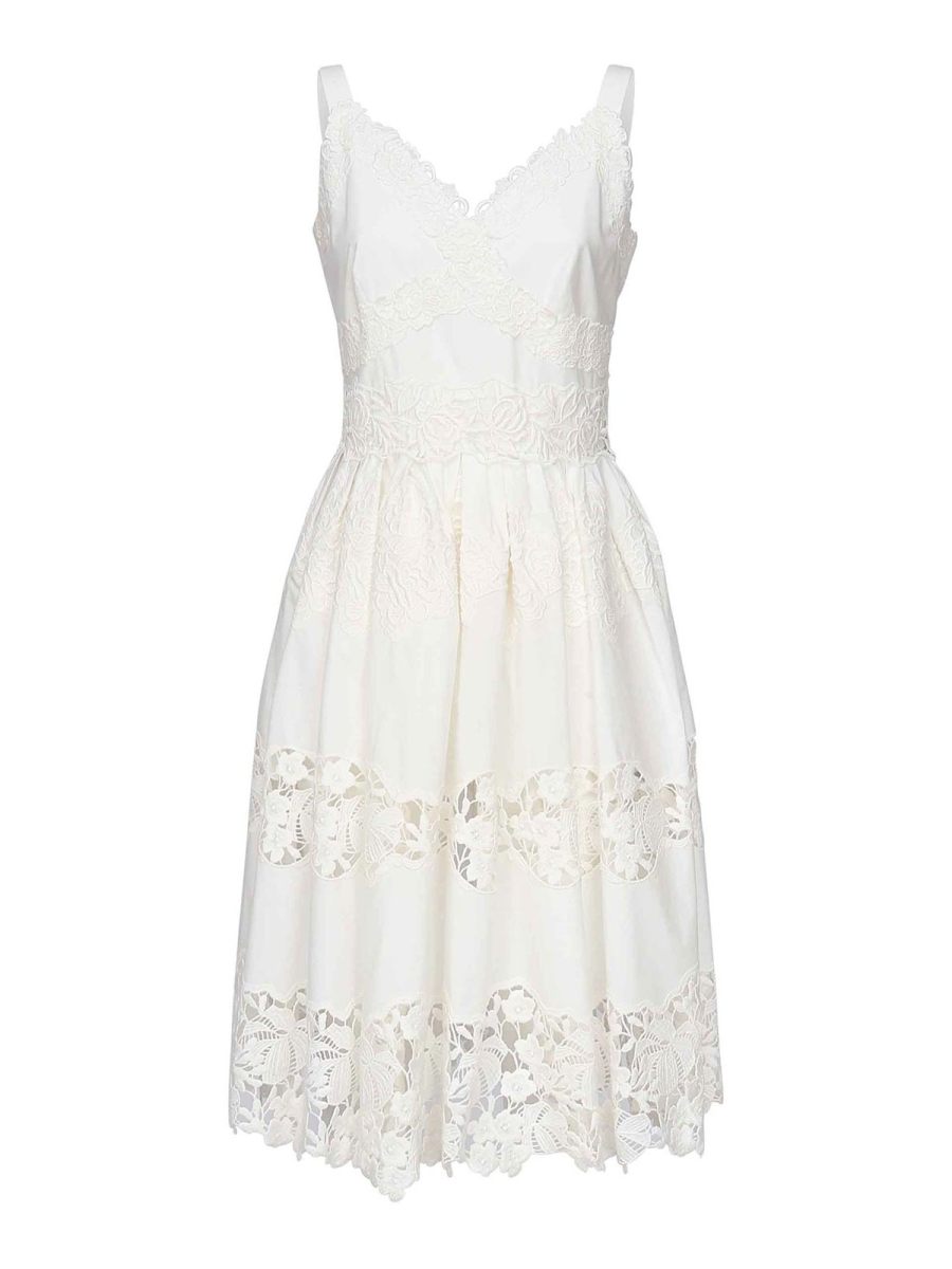 Dolce & Gabbana Robe Au Genou - Blanc