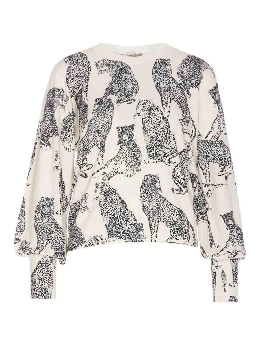 Twinset Pull Col Rond - Blanc