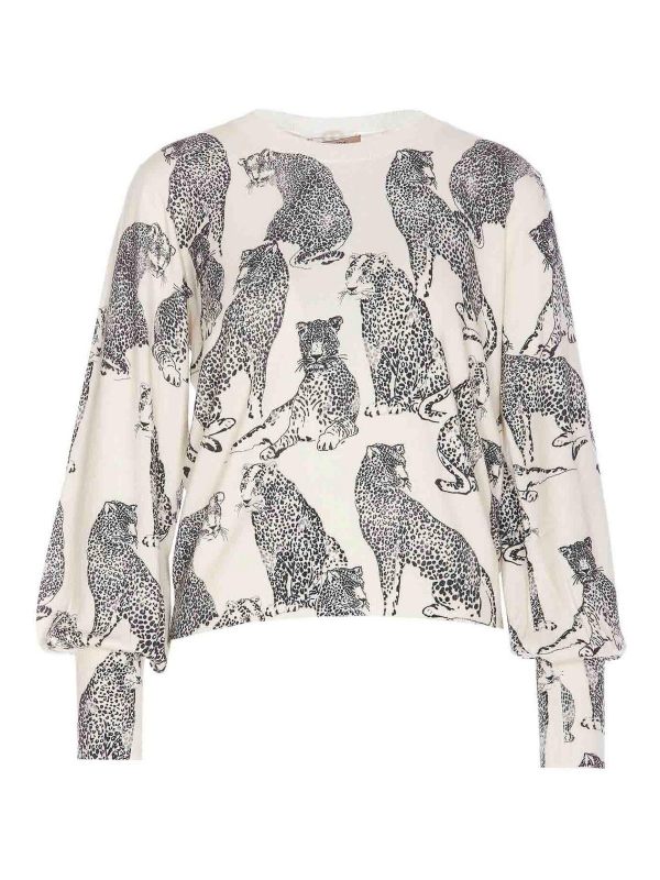 Twinset Pull Col Rond - Blanc