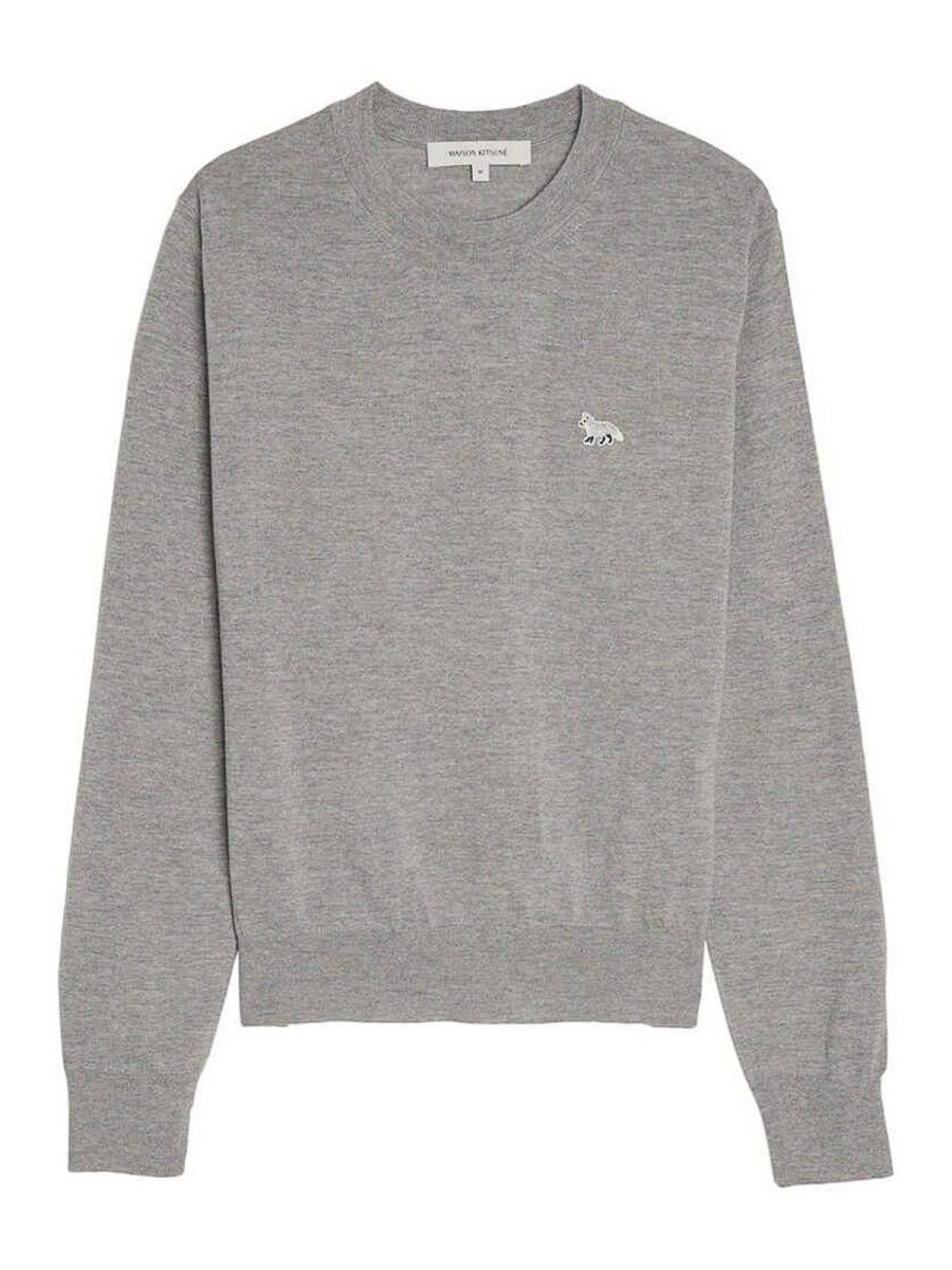 Maison Kitsuné Pull Col Rond - Gris