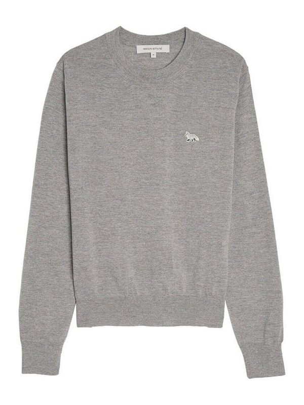 Maison Kitsuné Pull Col Rond - Gris