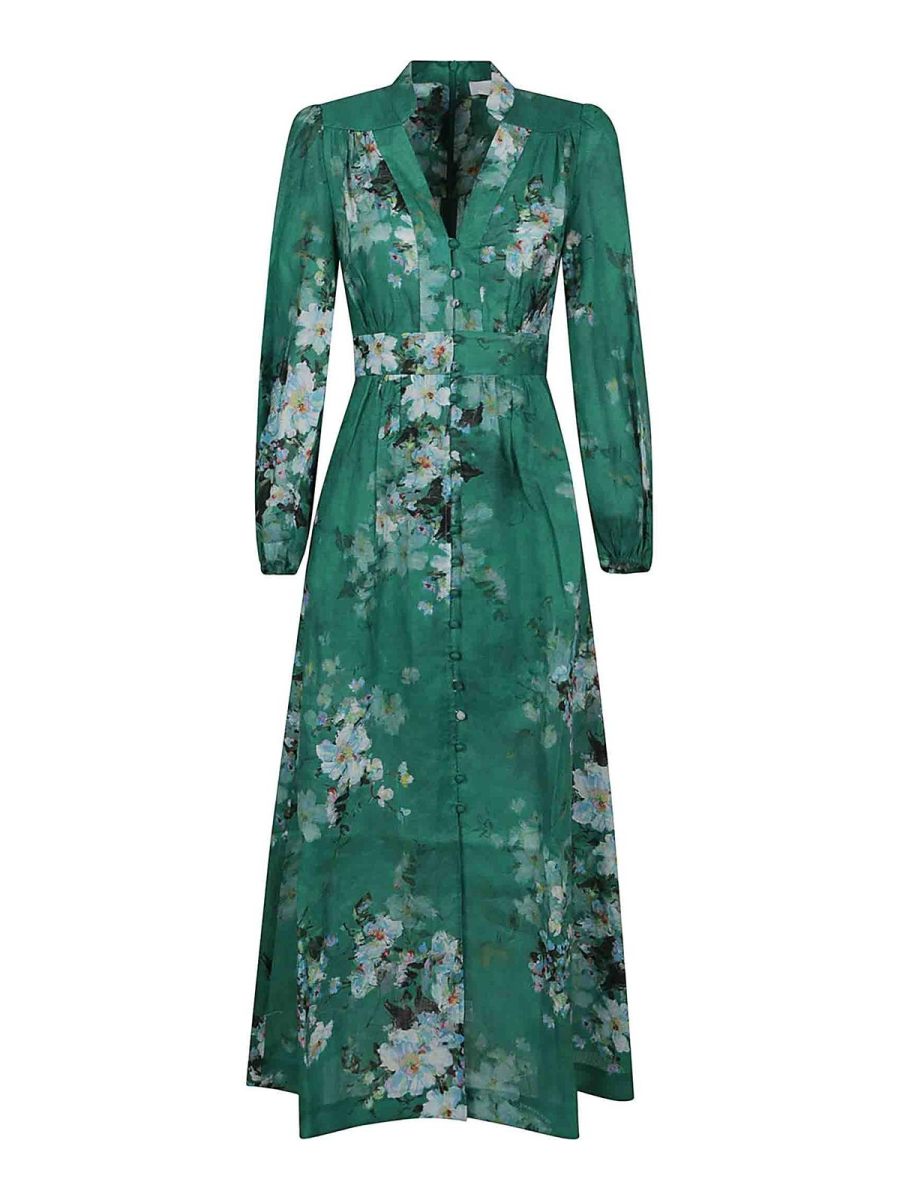 Zimmermann Robe Au Genou - Vert