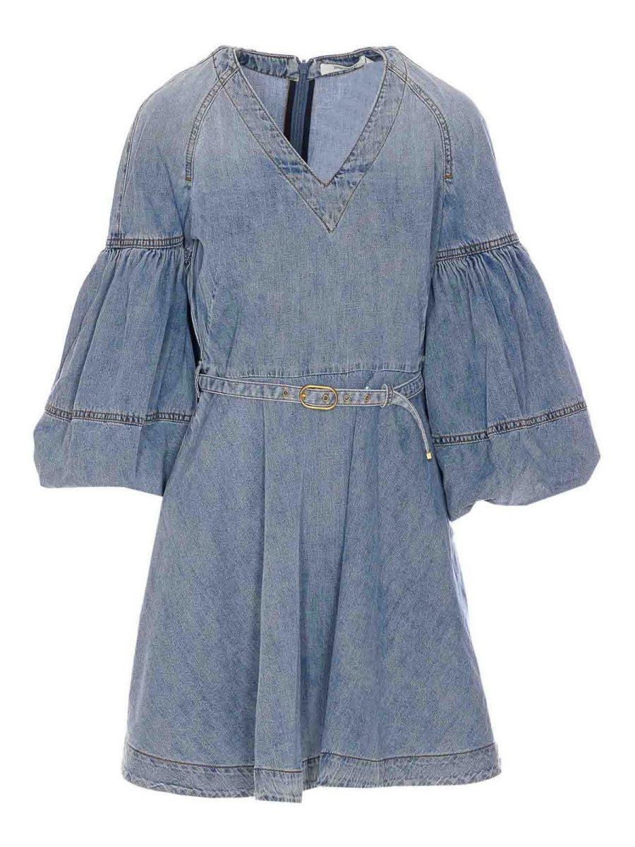Zimmermann Robe Au Genou - Bleu