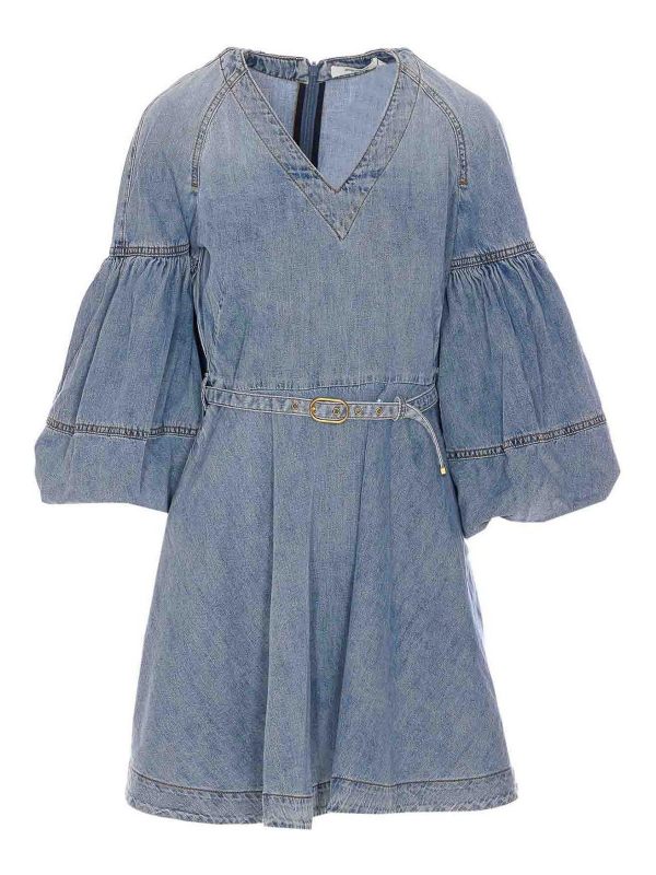 Zimmermann Robe Au Genou - Bleu