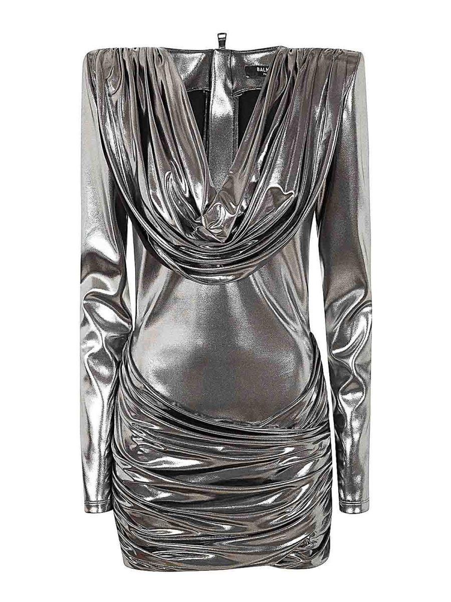 Balmain Robe Courte - Argent