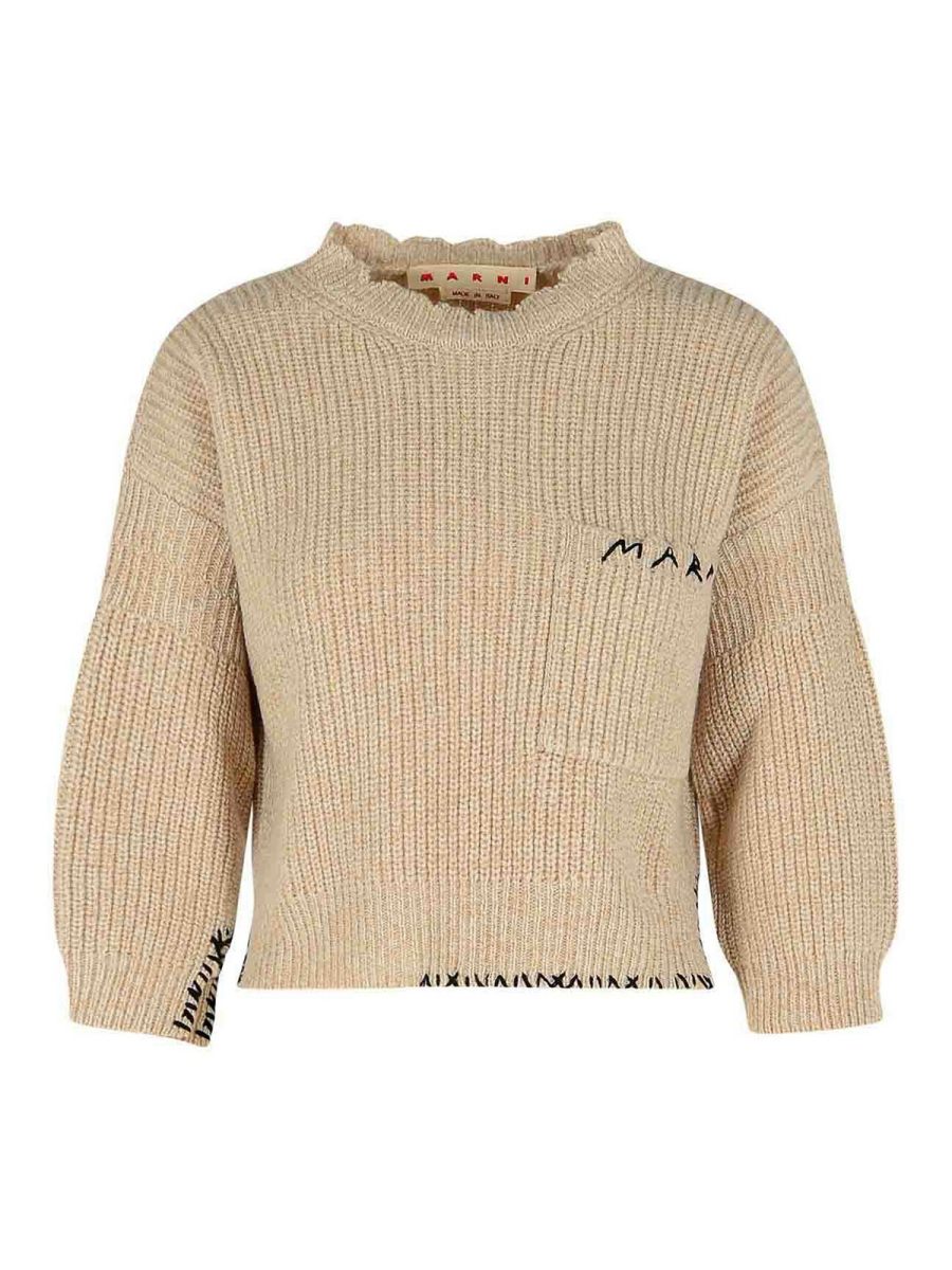 Marni Pull Col Rond - Beige