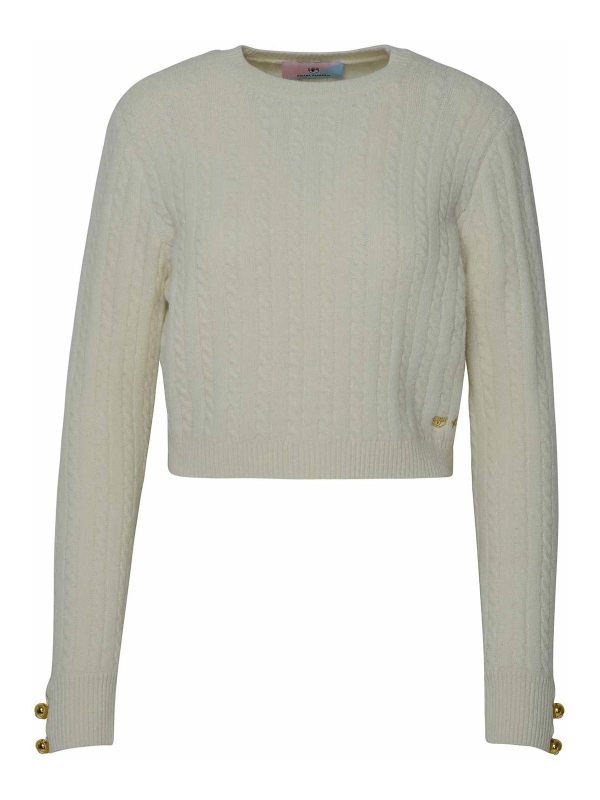 Chiara Ferragni Pull Col Bateau - Blanc