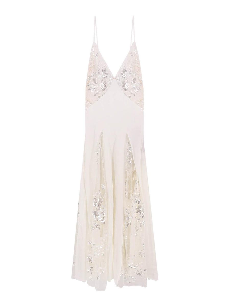 Elisabetta Franchi Robe Au Genou - Blanc