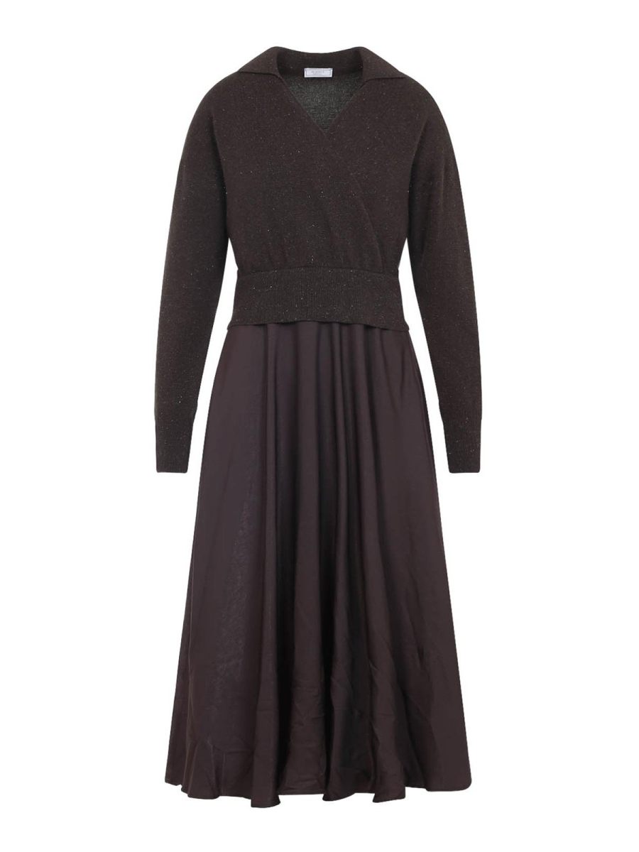 Peserico Robe Au Genou - Marron