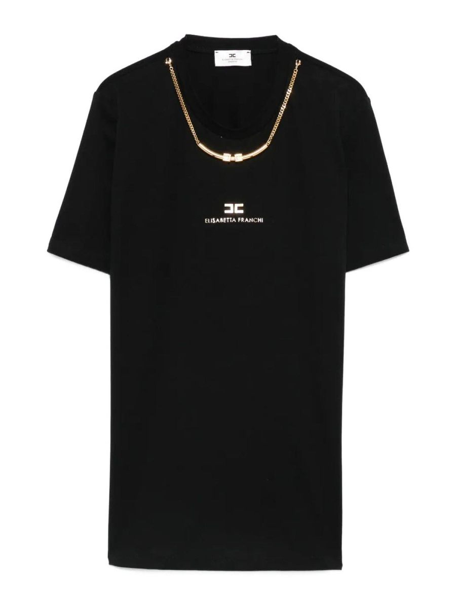 Elisabetta Franchi Pull Col Rond - Noir