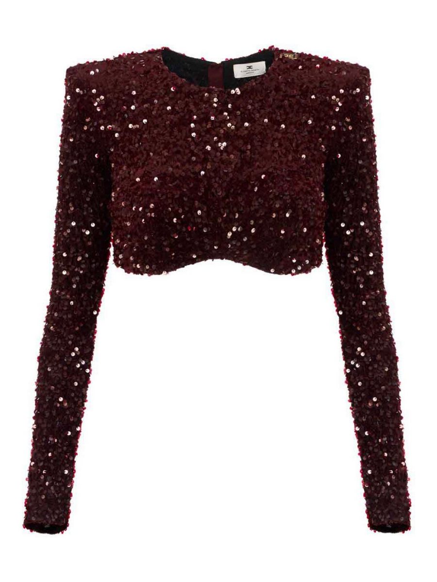Elisabetta Franchi Top - Rouge Brun