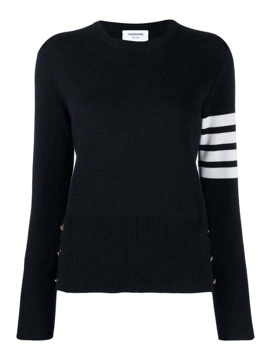 Thom Browne Pull Col Rond - Bleu
