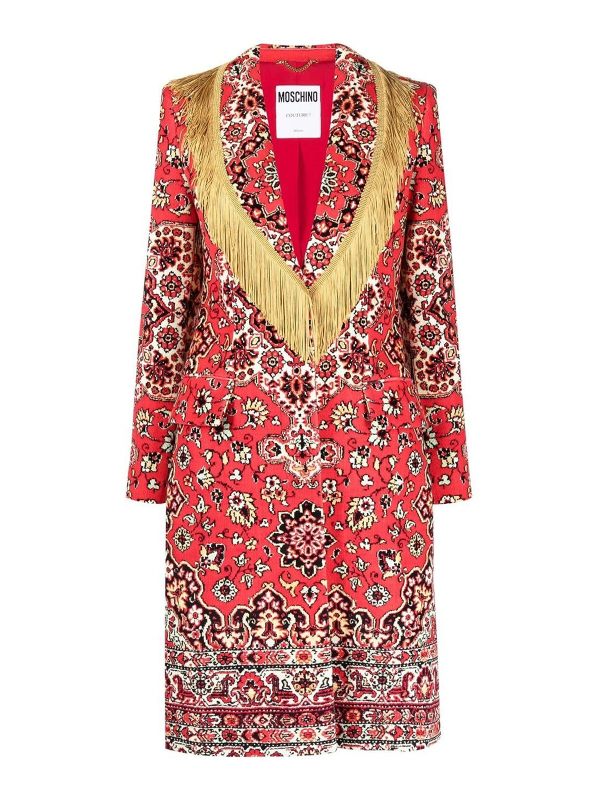 Moschino Manteau Au Genou - Multicolore