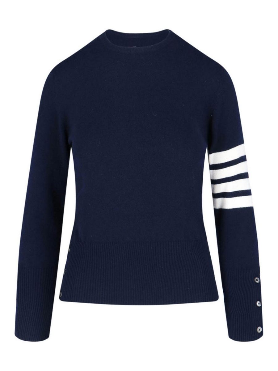 Thom Browne Pull Col Rond - Bleu