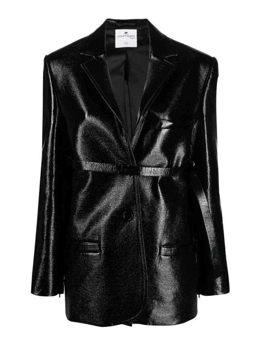 Courreges Blouson En Cuir - Noir