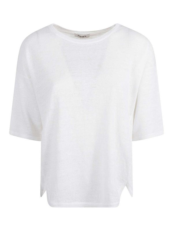 Kangra Cashmere Pull Col Bateau - Blanc