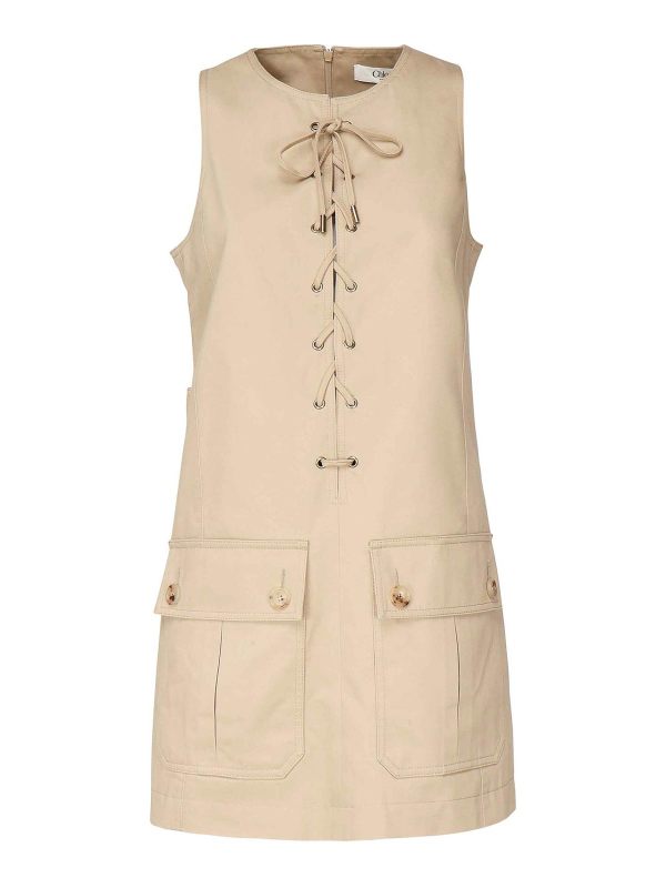 Chloe' Robe Au Genou - Beige