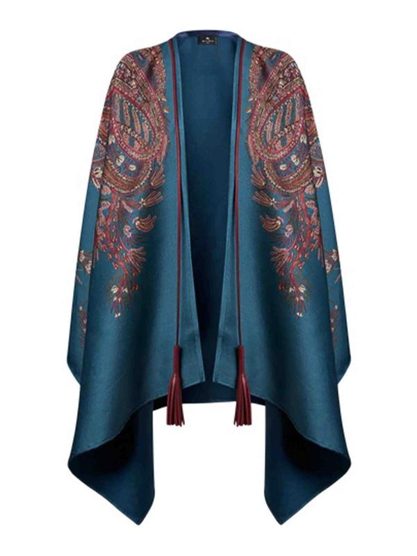 Etro Cape - Bleu Foncé