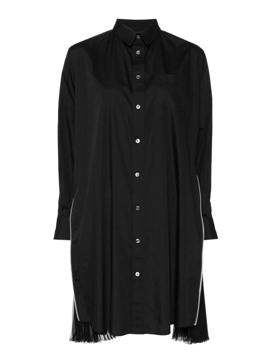 Sacai Robe Au Genou - Noir