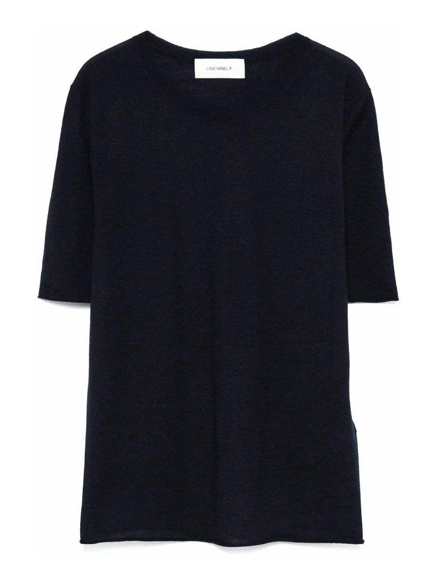 Lisa Yang Pull Col Bateau - Bleu Foncé