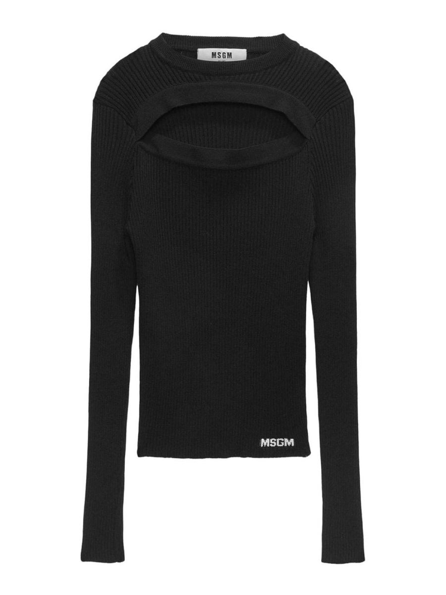 M. S.G. M. Pull Col Rond - Noir