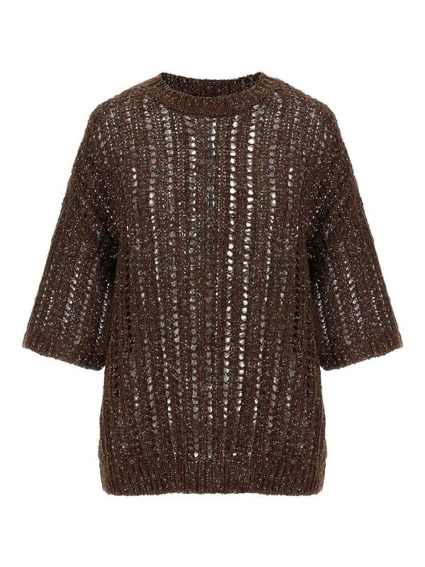 Brunello Cucinelli Pull Col Rond - Marron