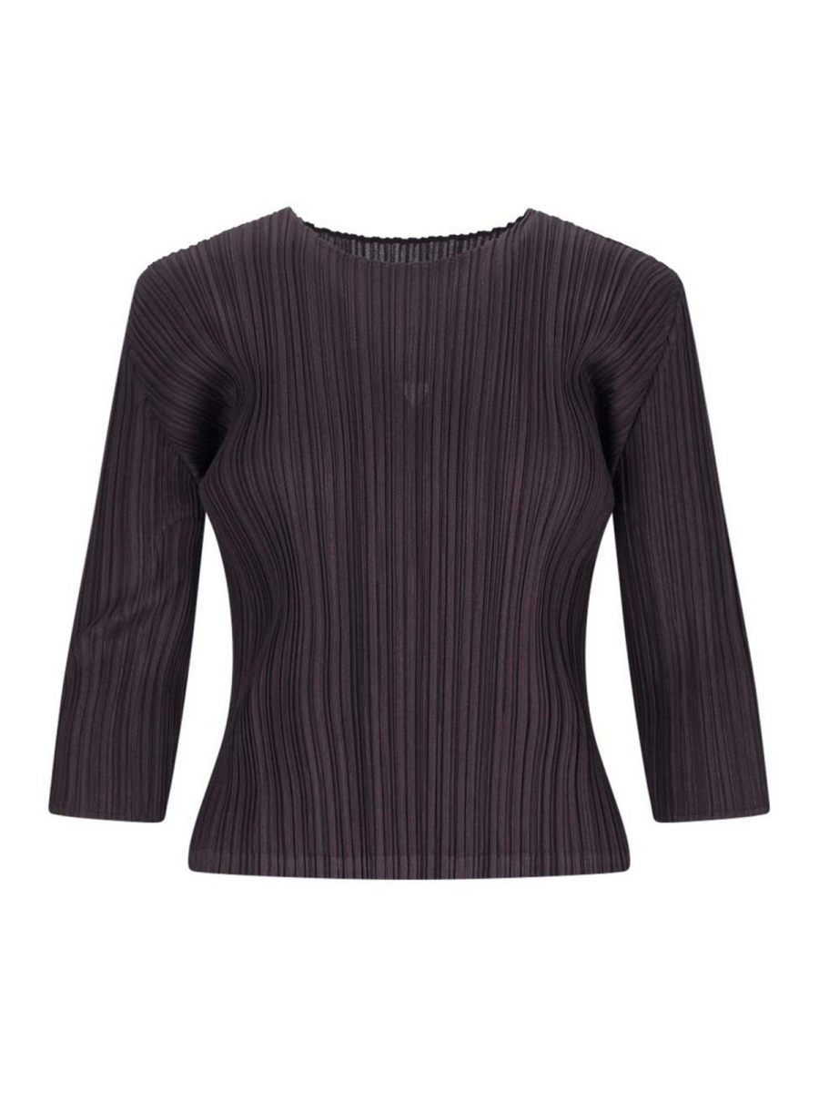Pleats Please Issey Miyake Top - Marron