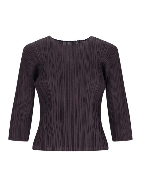 Pleats Please Issey Miyake Top - Marron