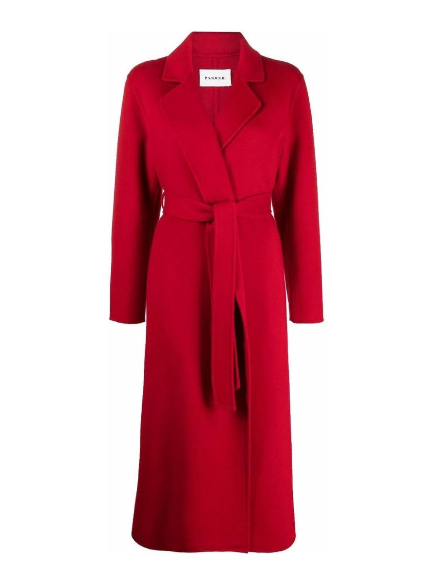 P. A.R. O.S. H. Manteau Au Genou - Rouge