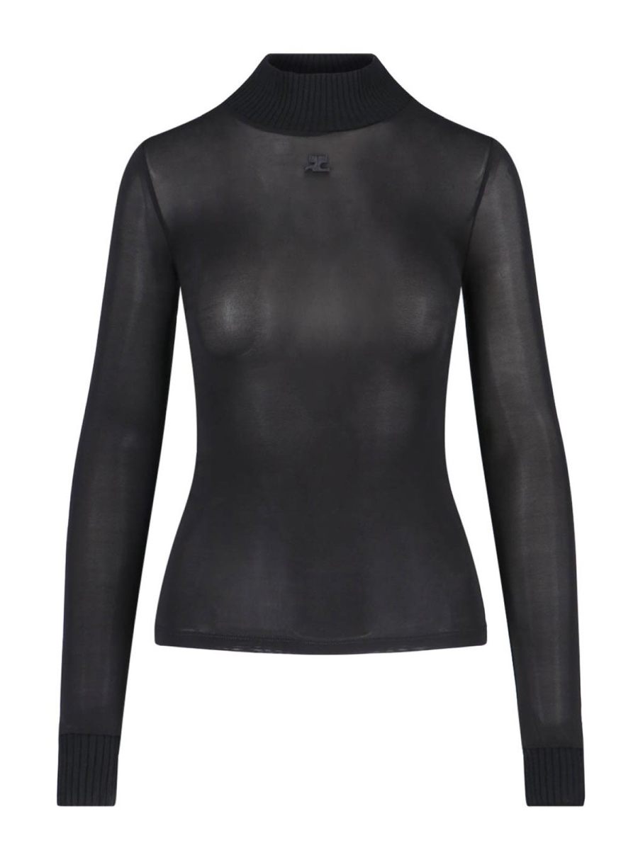 Courreges Pull Col Rond - Noir