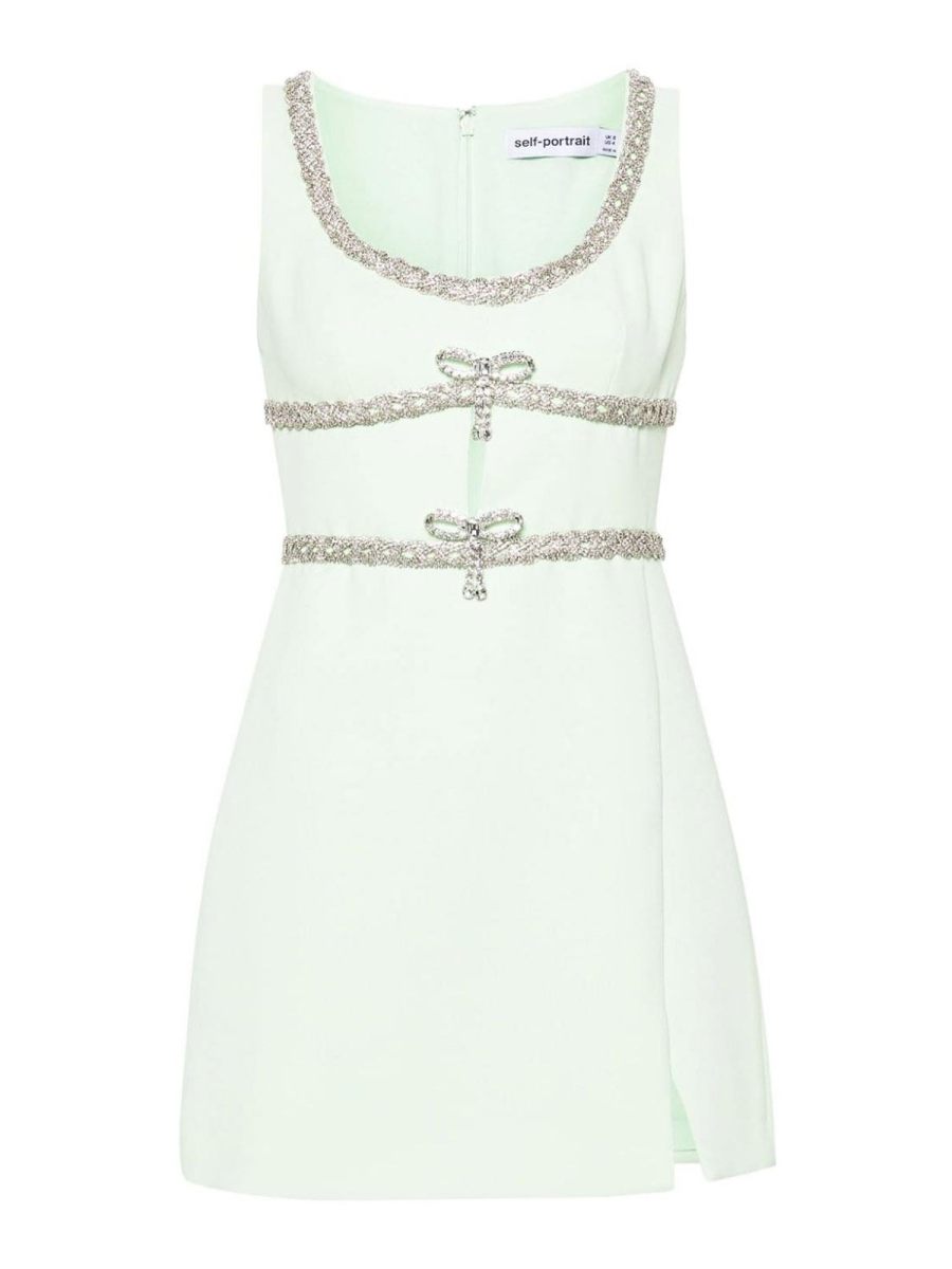 Self Portrait Robe Courte - Vert