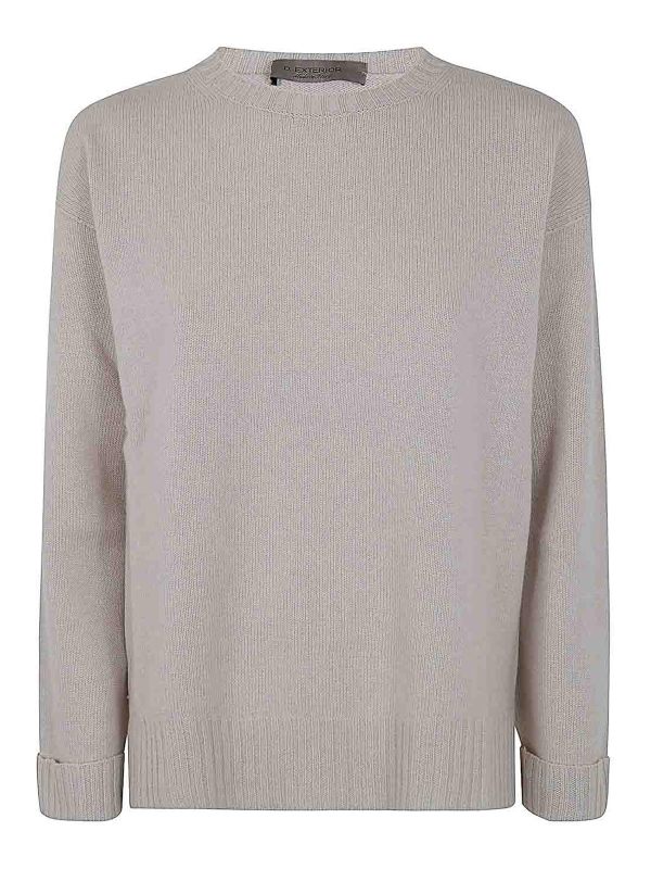 D. Exterior Pull Col Rond - Bleu