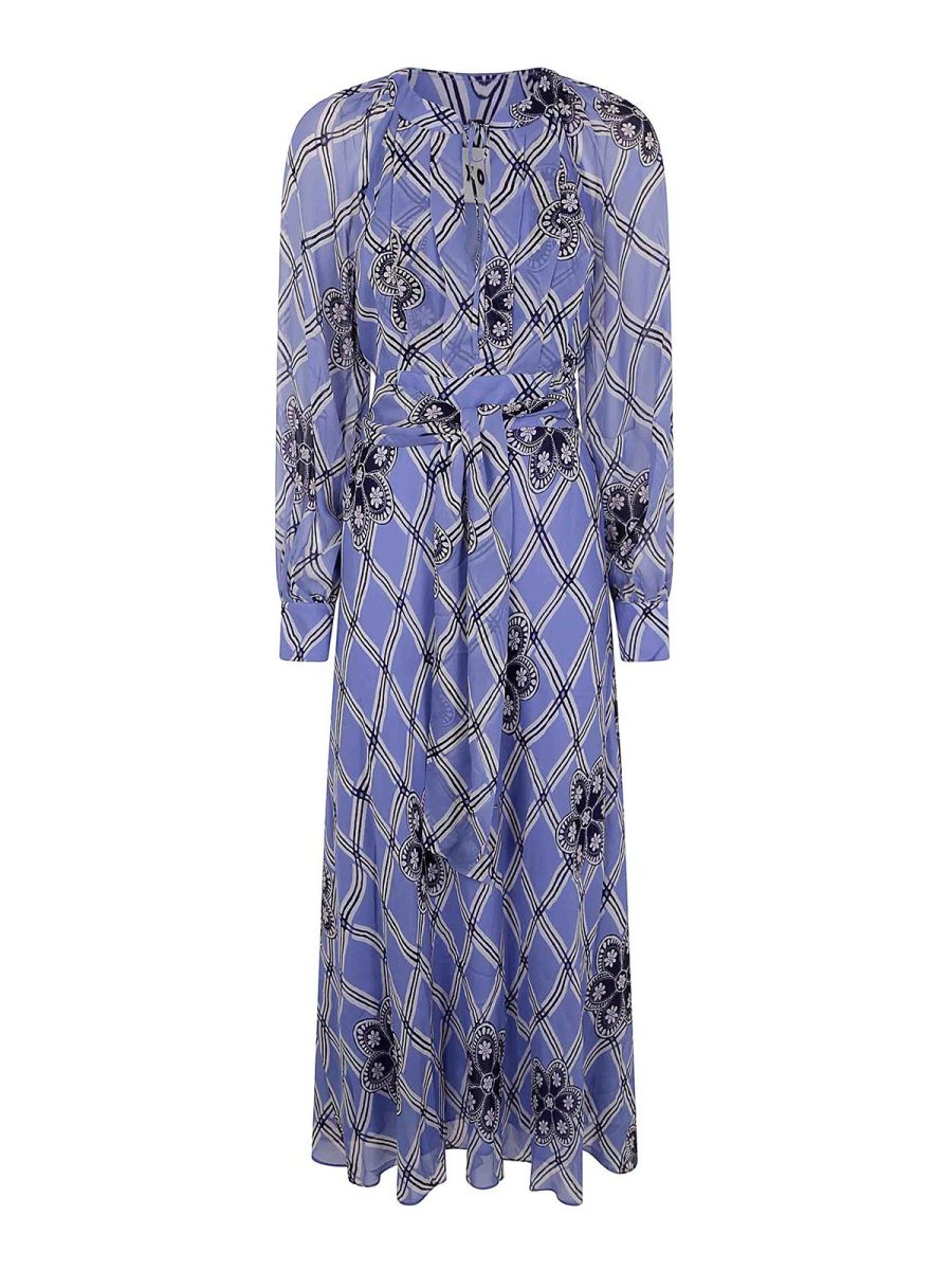 Rixo Robe Au Genou - Bleu