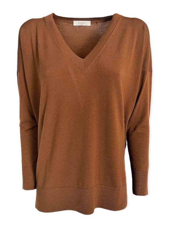 Zanone Pull Col Bateau - Marron
