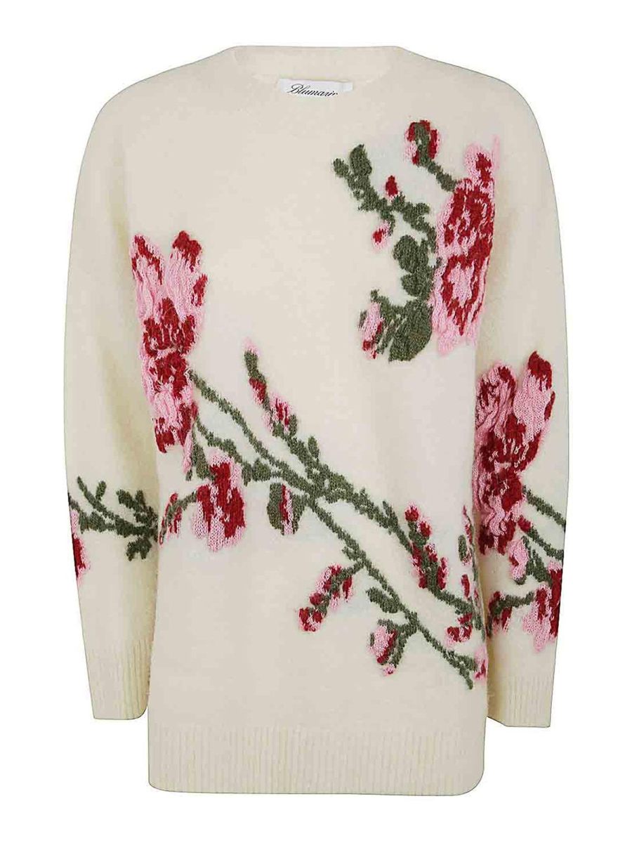 Blumarine Pull Col Rond - Blanc