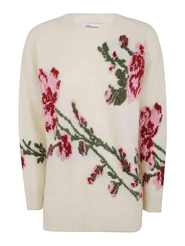 Blumarine Pull Col Rond - Blanc