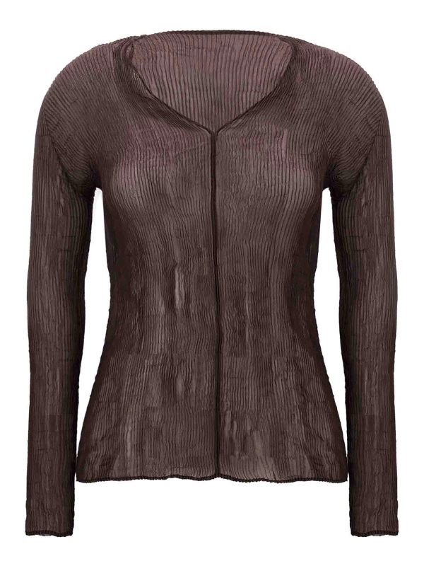 Pleats Please Issey Miyake Cardigan - Marron