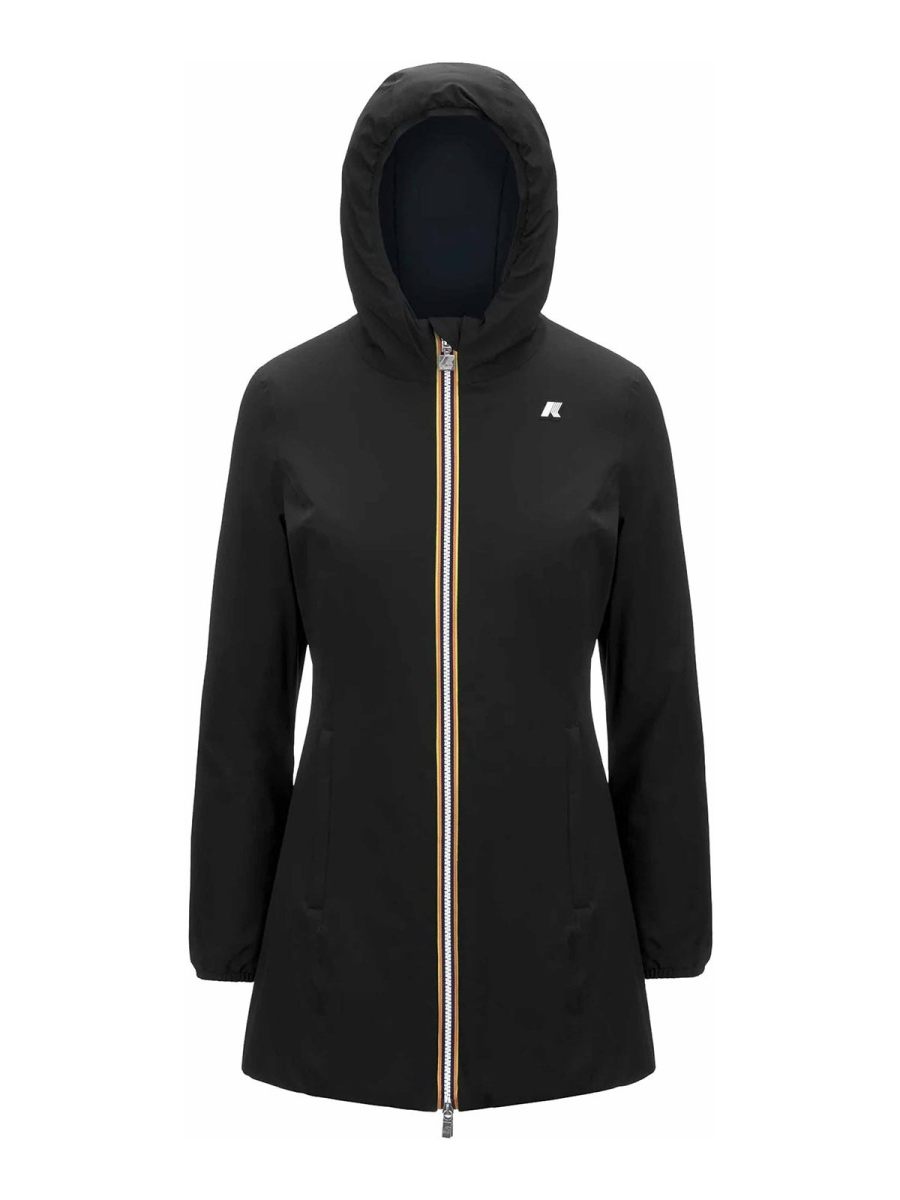 k-way Manteau Au Genou - Noir