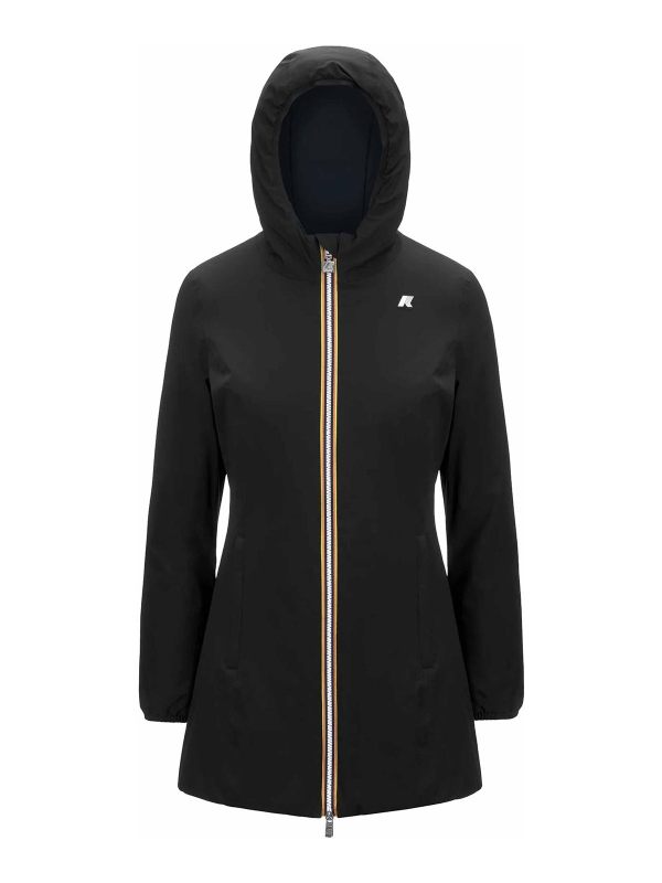 k-way Manteau Au Genou - Noir