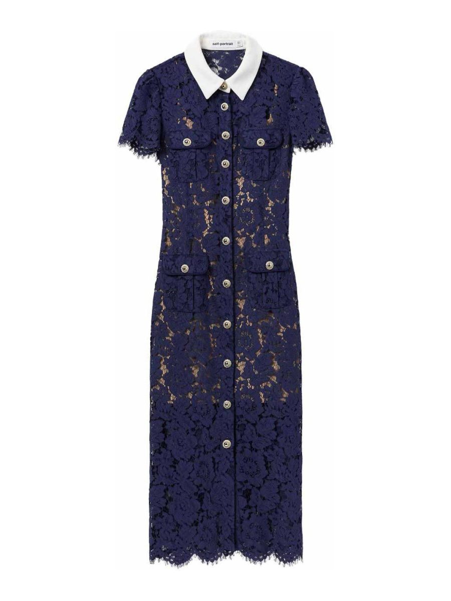 Self Portrait Maxi Robe - Bleu