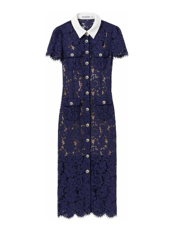 Self Portrait Maxi Robe - Bleu