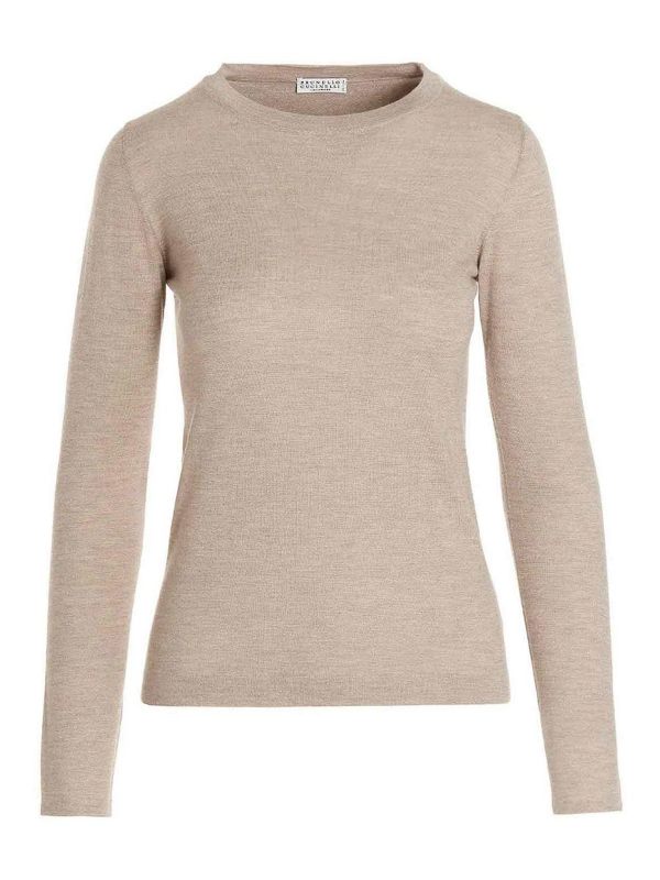 Brunello Cucinelli Pull Col Rond - Beige