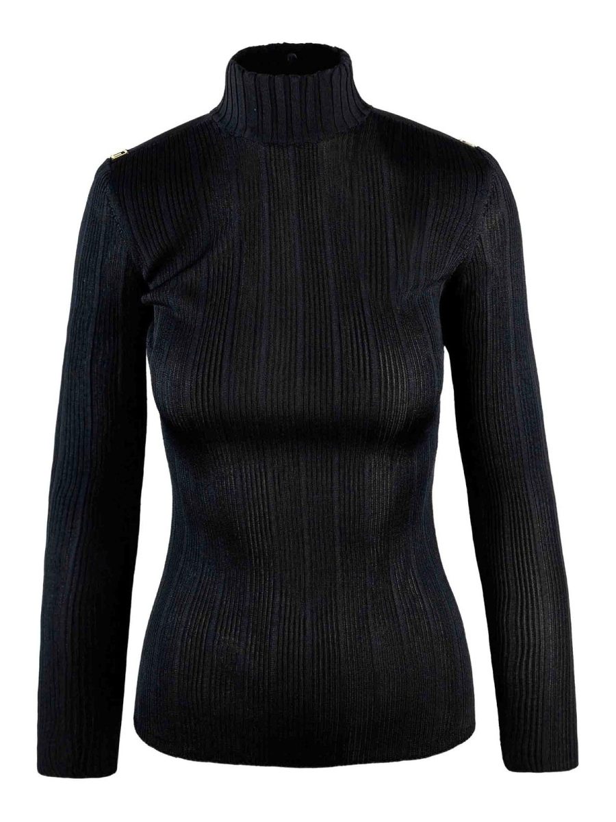 Elisabetta Franchi Pull Col Rond - Noir