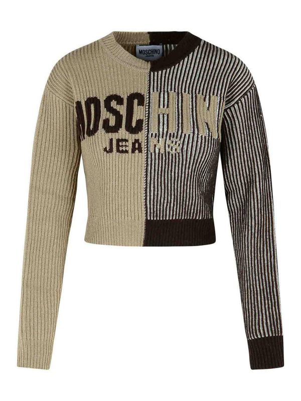 Moschino Jeans Pull Col Rond - Marron