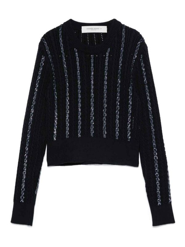 Golden Goose Pull Col Rond - Bleu