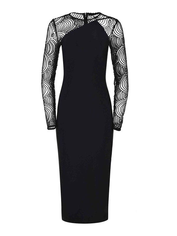 Rotate Birger Christensen Robe Au Genou - Noir