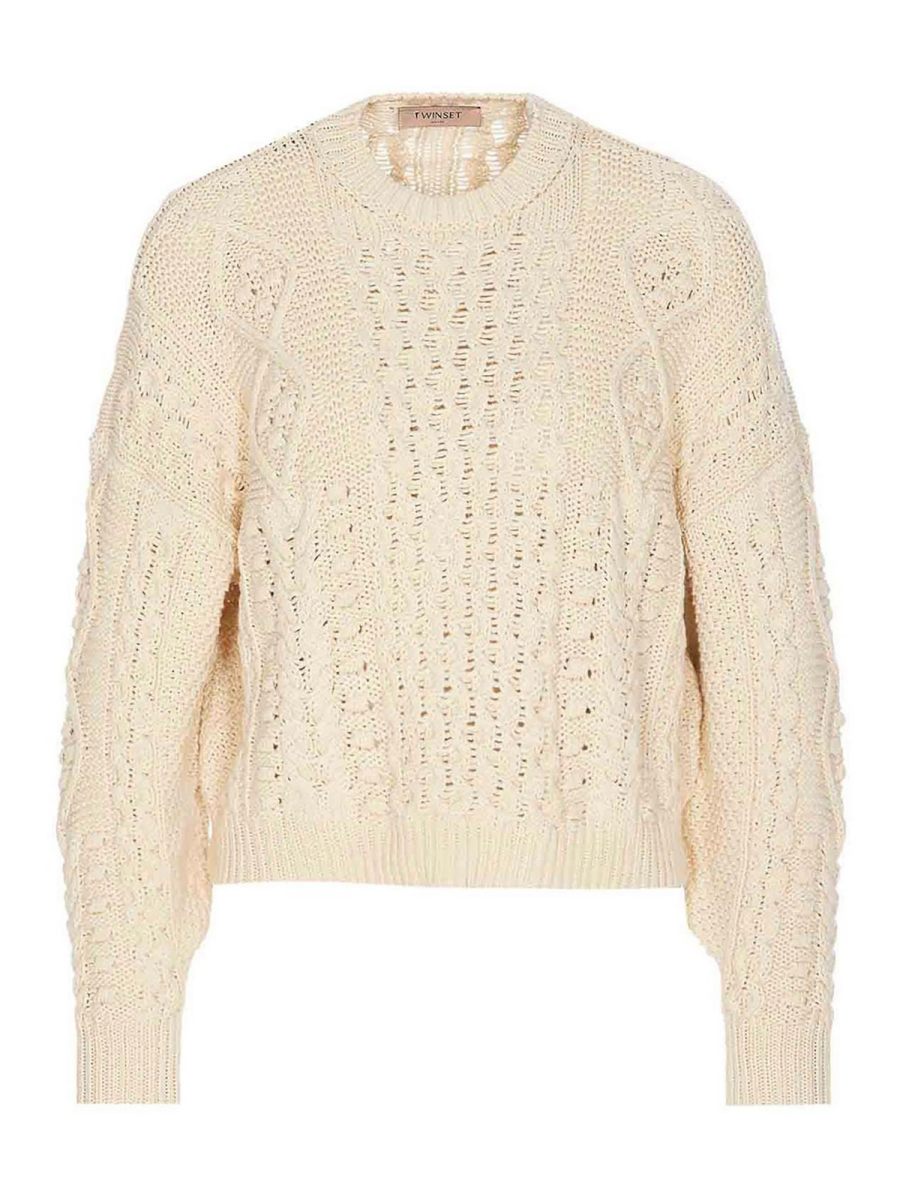 Twinset Pull Col Rond - Beige