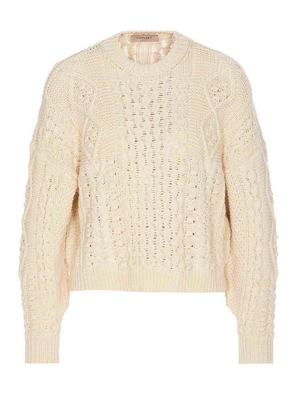 Twinset Pull Col Rond - Beige